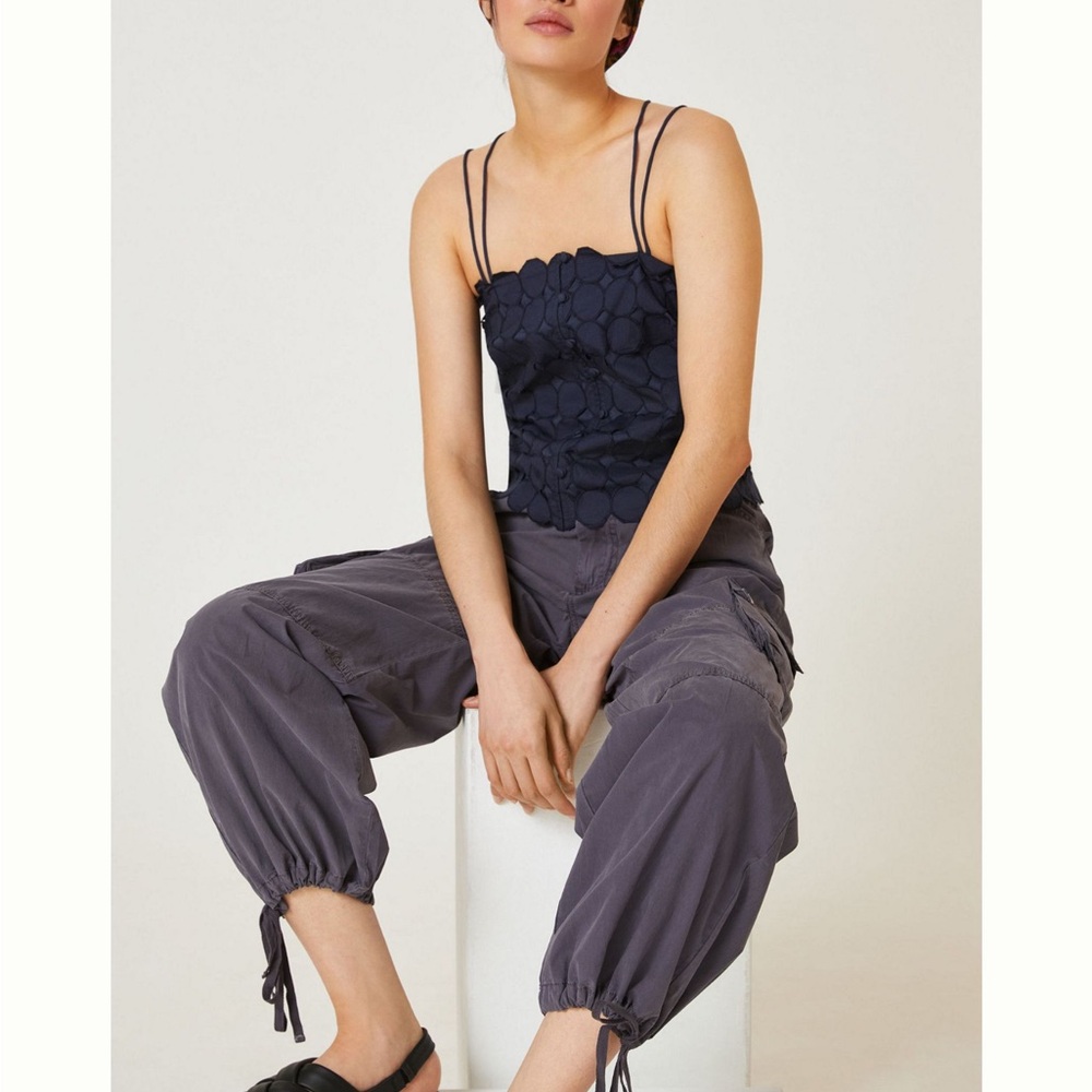Anthropologie Blue scallop cami